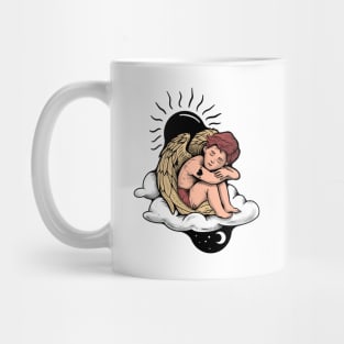 Angel Cupid resting on the cloud Mug